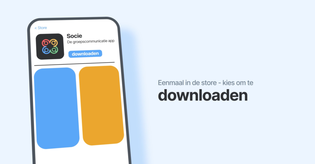 Socie app downloaden en een account aanmaken